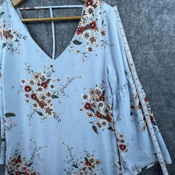 Wrangler Dress Womens Large Sheer Lined Bell Sleeve Country Retro Flowy Cottage - Picture 4 of 6